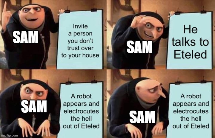 SAM; SAM; SAM; SAM | image tagged in wii deleted you,gru's plan,memes | made w/ Imgflip meme maker