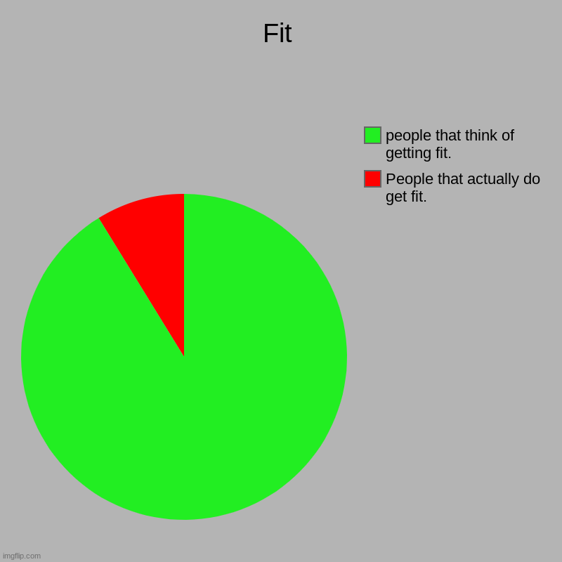 Fit | People that actually do get fit., people that think of getting fit. | image tagged in charts,pie charts | made w/ Imgflip chart maker