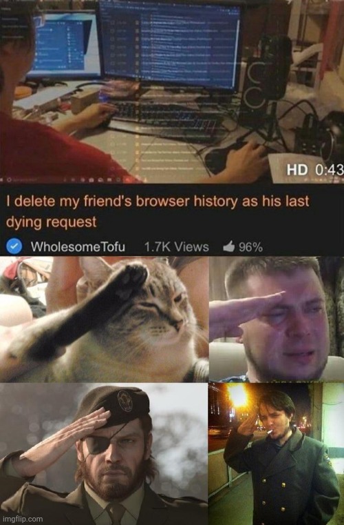 true friends | image tagged in ozon's salute,press f to pay respects,wholesome | made w/ Imgflip meme maker