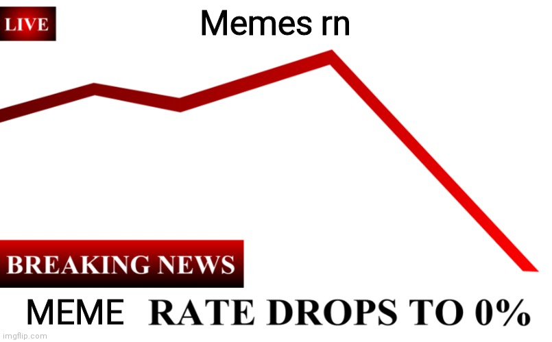 ____ Rate Drops To 0% | Memes rn; MEME | image tagged in ____ rate drops to 0 | made w/ Imgflip meme maker