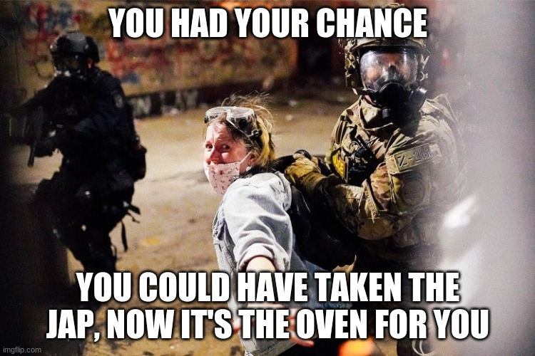 Fighting tyranny is always expensive |  YOU HAD YOUR CHANCE; YOU COULD HAVE TAKEN THE JAP, NOW IT'S THE OVEN FOR YOU | image tagged in biden's america,biden's genocide,new world order,america's collapse,you are the resistance,no vaxx | made w/ Imgflip meme maker