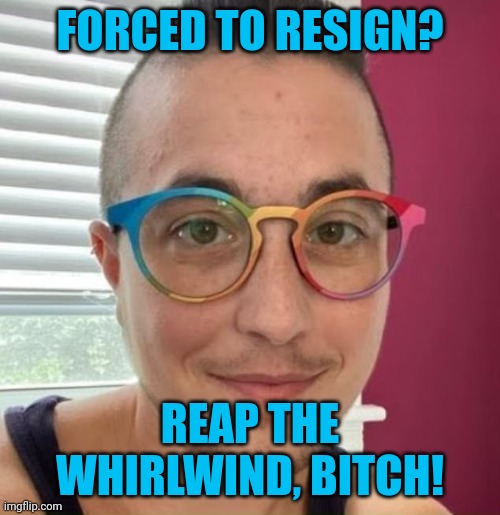 Professor Pedophile loses job | FORCED TO RESIGN? REAP THE WHIRLWIND, BITCH! | image tagged in allyn walker is a pedo | made w/ Imgflip meme maker