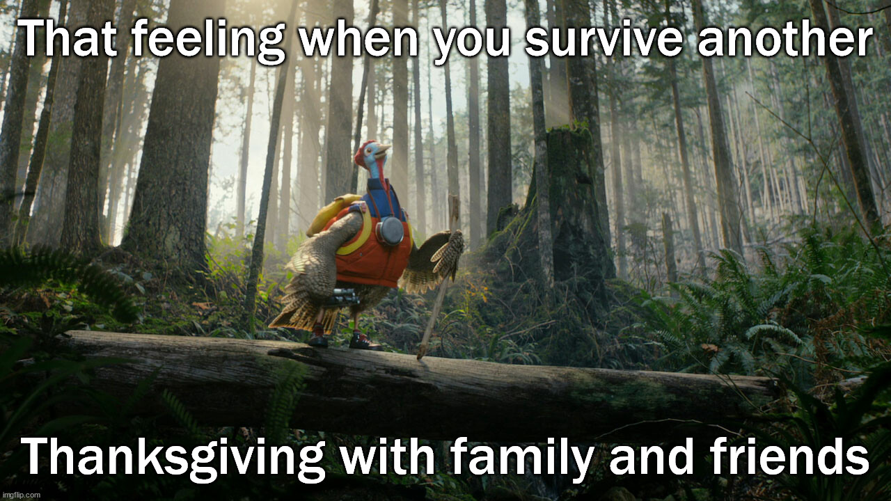 It is finally over | That feeling when you survive another; Thanksgiving with family and friends | image tagged in thanksgiving | made w/ Imgflip meme maker