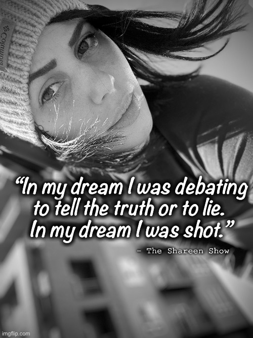 Dreams or nightmares | “In my dream I was debating to tell the truth or to lie. 
In my dream I was shot.”; - The Shareen Show | image tagged in dreams,sweet dreams,nightmare,child abuse,abuse,mental health | made w/ Imgflip meme maker