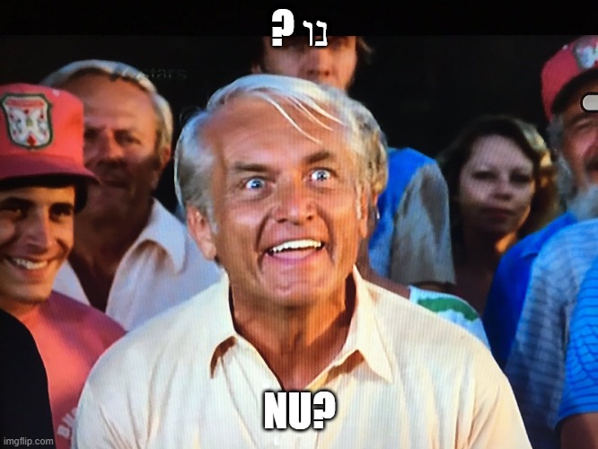 Well? | ? נו; NU? | image tagged in caddyshack we're waiting | made w/ Imgflip meme maker