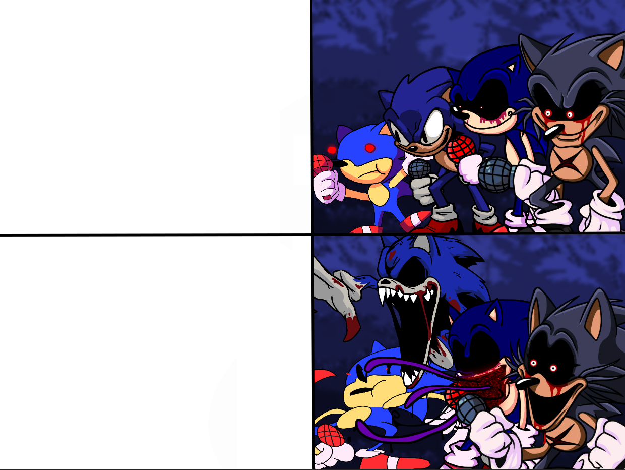 The four Sonics Blank Meme Template