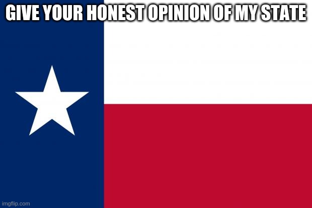 Because texas | GIVE YOUR HONEST OPINION OF MY STATE | image tagged in because texas | made w/ Imgflip meme maker