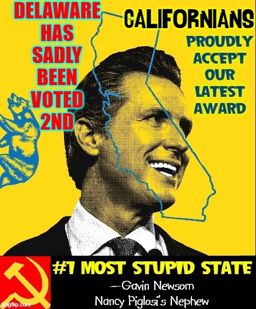 California chose corruption over an honest man. Think about that. | DELAWARE
HAS
SADLY
BEEN
VOTED
2ND; CALIFORNIANS | image tagged in vince vance,california,most,stupid,state,memes | made w/ Imgflip meme maker