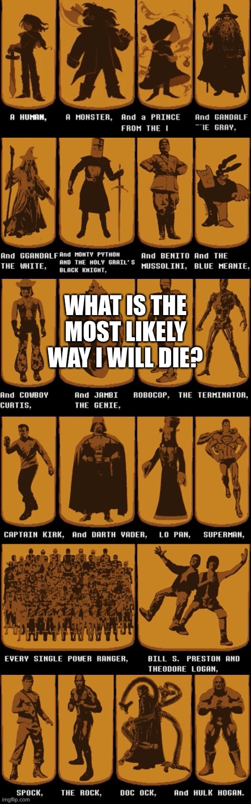 WHAT IS THE MOST LIKELY WAY I WILL DIE? | made w/ Imgflip meme maker