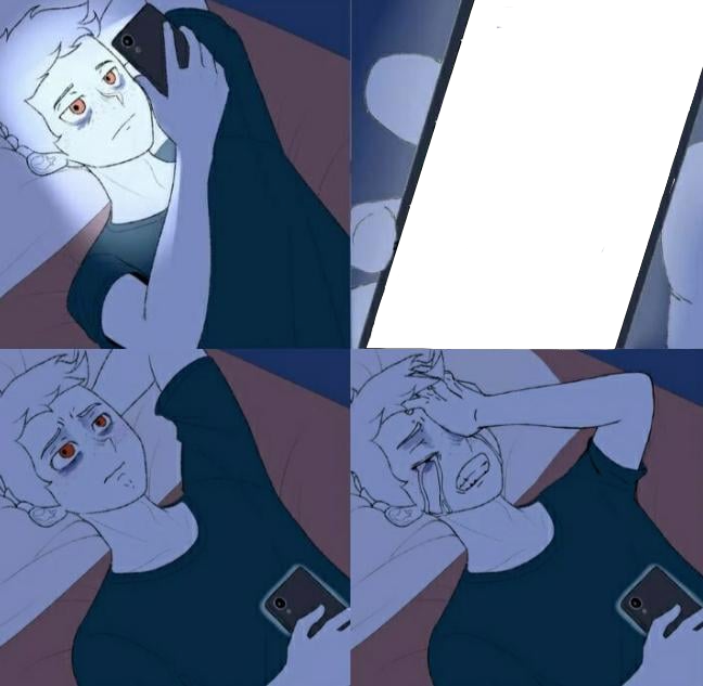 Boy crying in bed Blank Meme Template