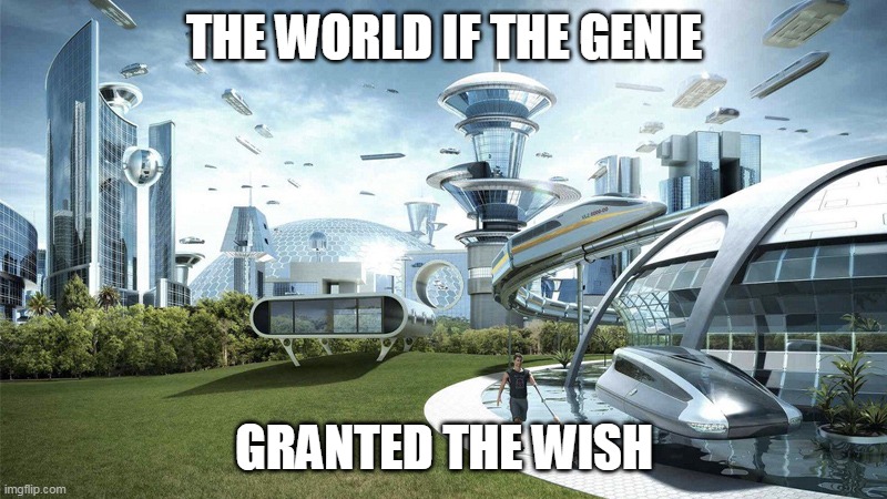 The future world if | THE WORLD IF THE GENIE GRANTED THE WISH | image tagged in the future world if | made w/ Imgflip meme maker