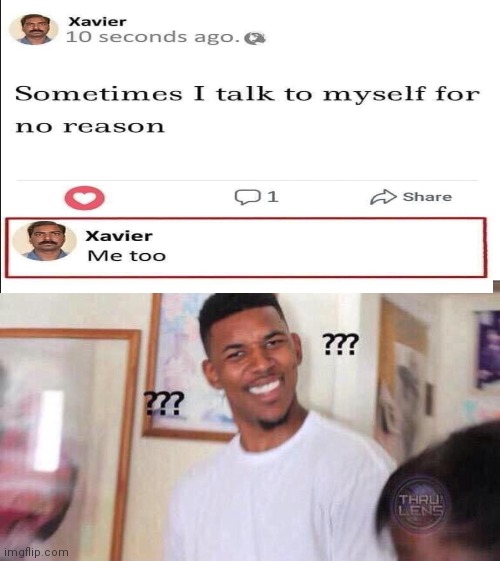 Bruh what | image tagged in black guy confused,xavier,funni,meme | made w/ Imgflip meme maker