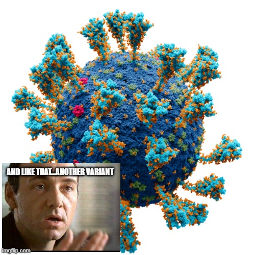 The Narrative | AND LIKE THAT...ANOTHER VARIANT | image tagged in new coronavirus | made w/ Imgflip meme maker