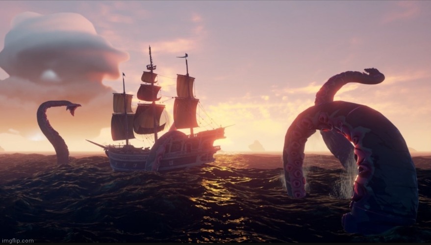 I've seen enough hentai to know where this is going | image tagged in sea of thieves kraken | made w/ Imgflip meme maker