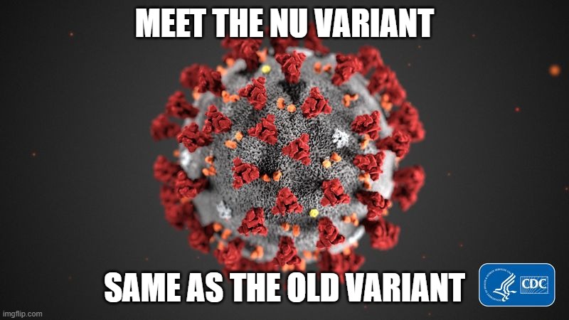 Waiting for Omega. | MEET THE NU VARIANT; SAME AS THE OLD VARIANT | image tagged in covid 19,politics,funny memes,kung flu,media lies,puppies and kittens | made w/ Imgflip meme maker