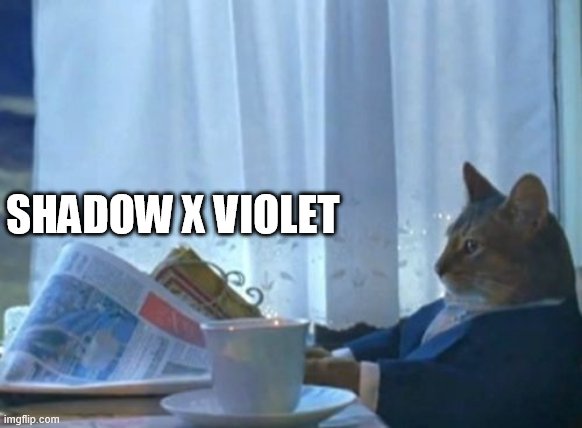 Shadow(SSFR)X Violet(PokeTheSayoriSimp) | SHADOW X VIOLET | image tagged in memes,i should buy a boat cat | made w/ Imgflip meme maker