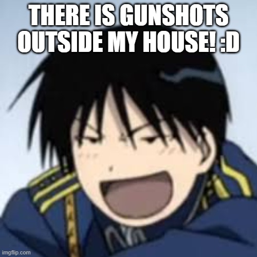 Normal Friday night | THERE IS GUNSHOTS OUTSIDE MY HOUSE! :D | image tagged in d | made w/ Imgflip meme maker