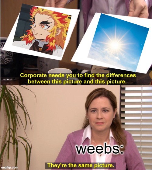 They're The Same Picture Meme |  weebs: | image tagged in memes,they're the same picture | made w/ Imgflip meme maker