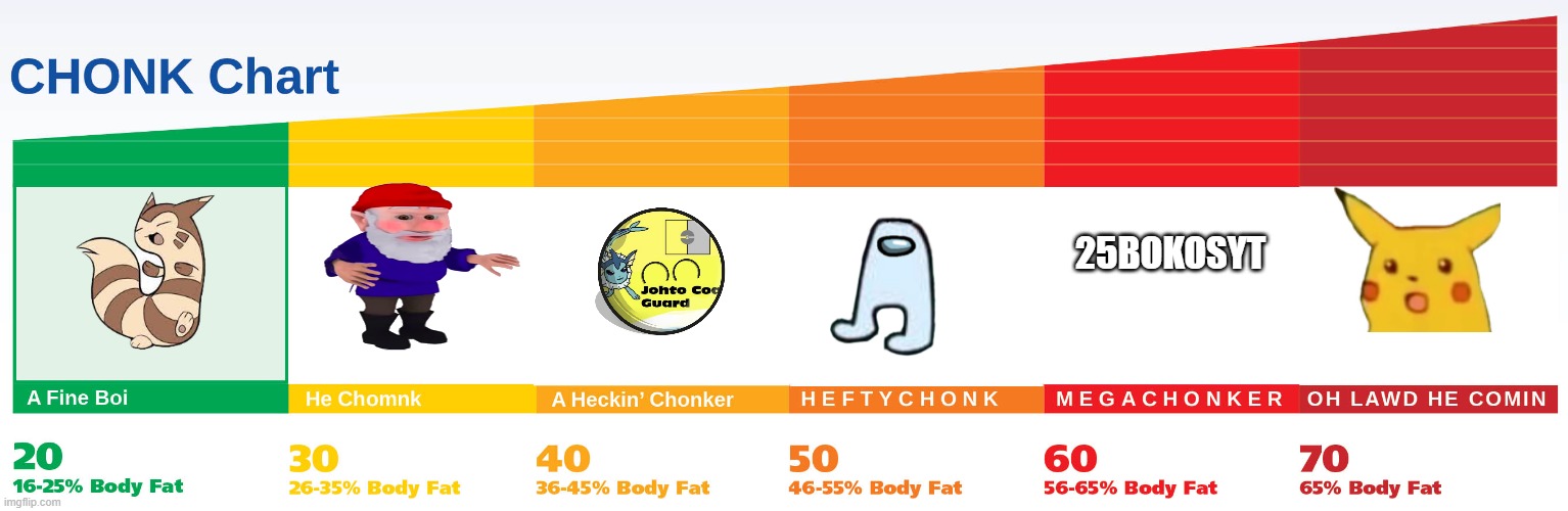 Chonk chart | 25BOKOSYT | image tagged in chonk chart | made w/ Imgflip meme maker