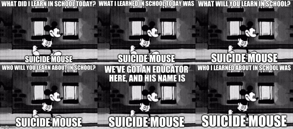 image tagged in suicide,mouse,oh wow are you actually reading these tags | made w/ Imgflip meme maker