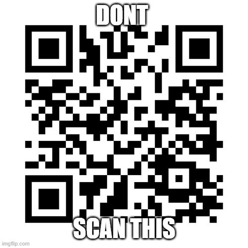 dont | DONT; SCAN THIS | image tagged in dont,funny,fun | made w/ Imgflip meme maker
