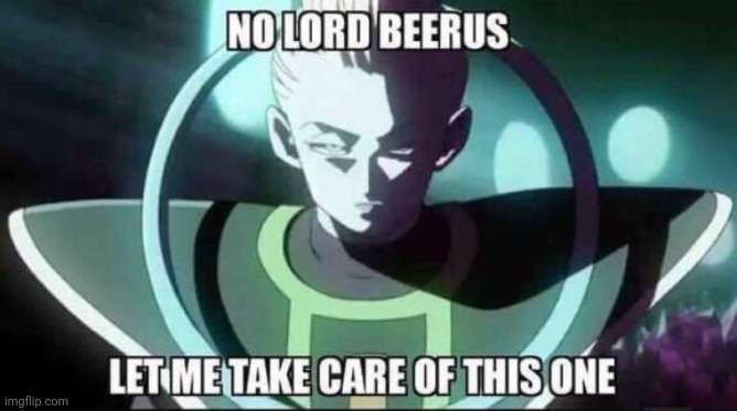 No lord Beerus, let me take care of this one | image tagged in no lord beerus let me take care of this one | made w/ Imgflip meme maker