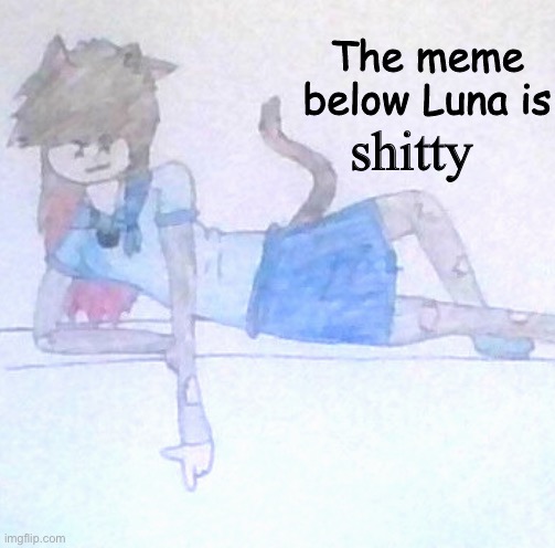 The meme Below Luna is ___ | shitty | image tagged in the meme below luna is ___ | made w/ Imgflip meme maker