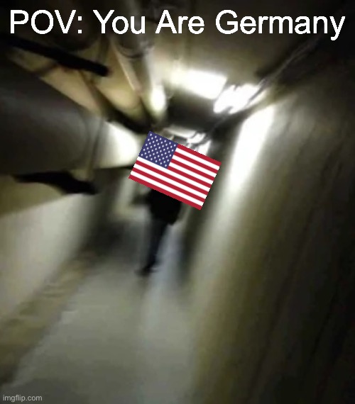 POV: Germany During WW2 |  POV: You Are Germany | image tagged in shadow man chasing,funny,ww2,germany,usa,americans | made w/ Imgflip meme maker