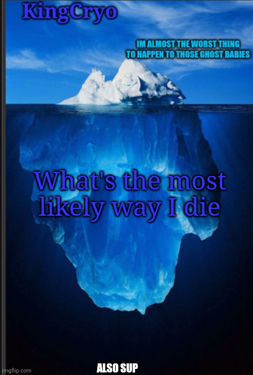 Hello | What's the most likely way I die; ALSO SUP | image tagged in the icy temp | made w/ Imgflip meme maker