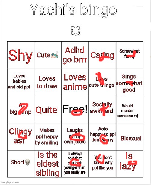 bingo | image tagged in yachi's bingo | made w/ Imgflip meme maker