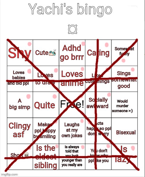 Yachi's bingo | image tagged in yachi's bingo | made w/ Imgflip meme maker