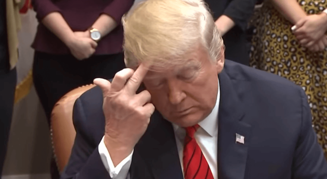Trump middle finger Blank Meme Template