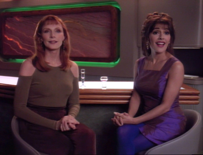 Beverly and Troi in Ten Forward Blank Meme Template
