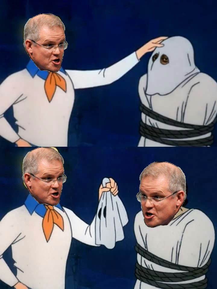 Scomo blames Labor Blank Meme Template