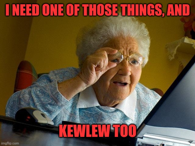 Grandma Finds The Internet Meme | I NEED ONE OF THOSE THINGS, AND KEWLEW TOO | image tagged in memes,grandma finds the internet | made w/ Imgflip meme maker