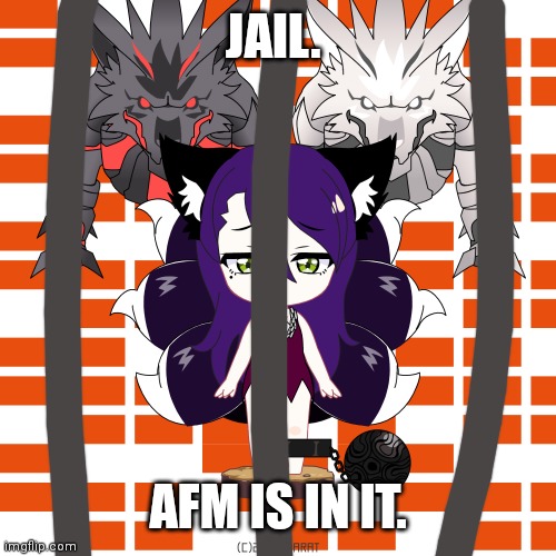 Prisoner AFM | JAIL. AFM IS IN IT. | image tagged in prisoner afm | made w/ Imgflip meme maker