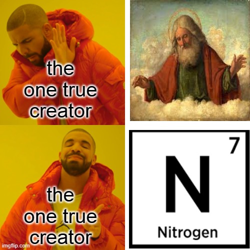 Drake Hotline Bling | the one true creator; the one true creator | image tagged in memes,drake hotline bling | made w/ Imgflip meme maker