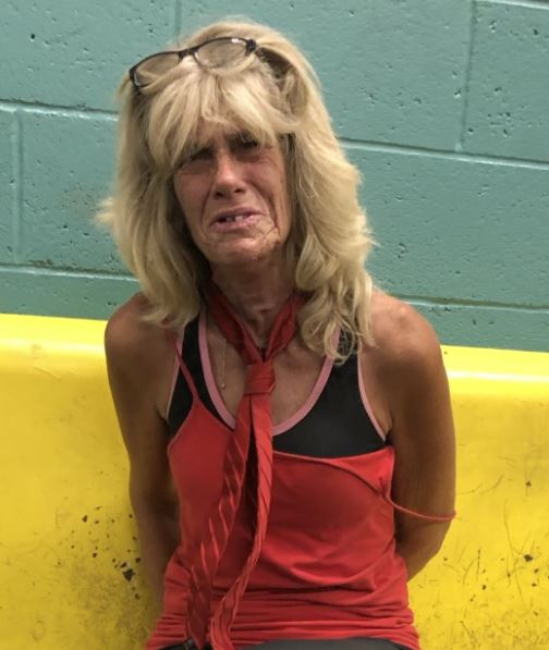 High Quality Old woman meth addict arrest mugshot Blank Meme Template