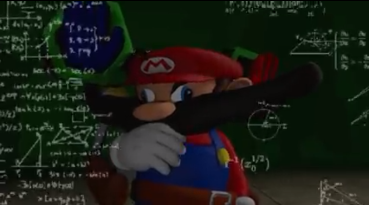 Mario thiking Blank Meme Template