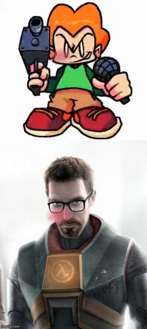 (mod note:title...where is the title?) | image tagged in front facing pico,gordon freeman | made w/ Imgflip meme maker