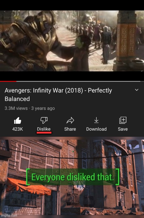 Everyone disliked that. | — | image tagged in fallout 4 everyone disliked that,avengers | made w/ Imgflip meme maker