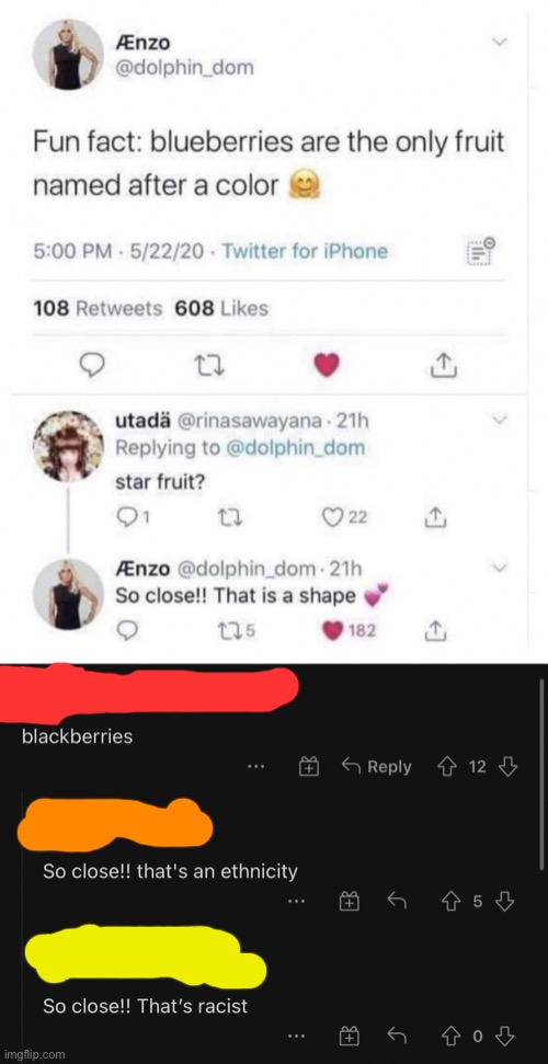Damn (mod note: oranges) [mod note: so close, the color was named after the fruit] | made w/ Imgflip meme maker