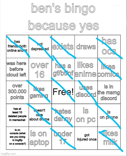 Bingo! | image tagged in ben's bingo | made w/ Imgflip meme maker