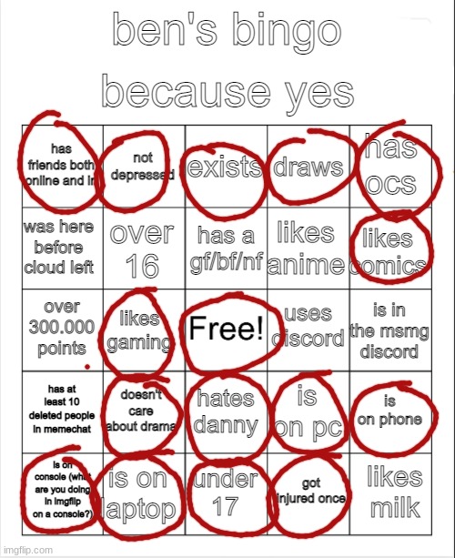 ben's bingo | image tagged in ben's bingo | made w/ Imgflip meme maker