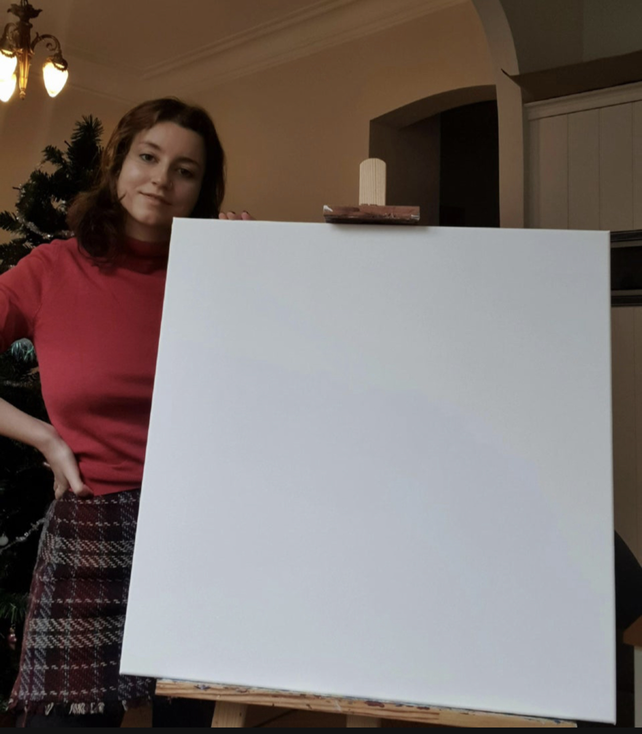 High Quality Oil painting of a snowy field Blank Meme Template