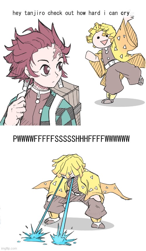 Canon | image tagged in zenitsu crying | made w/ Imgflip meme maker