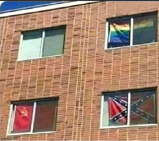 A gay, a communist, and a person who thinks the South was justified in enslaving black people all live here | made w/ Imgflip meme maker