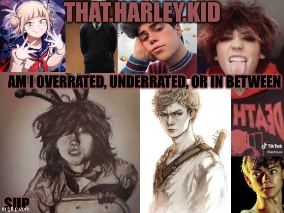 cos trend | AM I OVERRATED, UNDERRATED, OR IN BETWEEN | image tagged in harley temp 2 0 | made w/ Imgflip meme maker