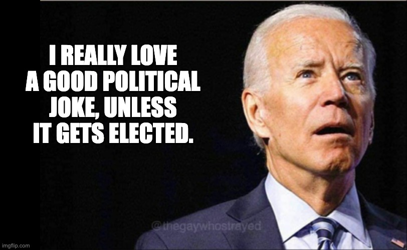 Joke | I REALLY LOVE A GOOD POLITICAL JOKE, UNLESS IT GETS ELECTED. | image tagged in joe biden | made w/ Imgflip meme maker
