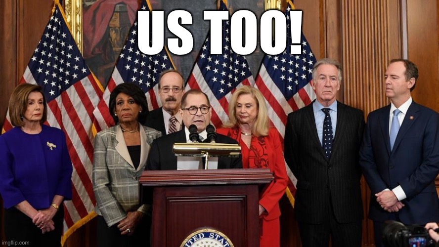 House Democrats | US TOO! | image tagged in house democrats | made w/ Imgflip meme maker